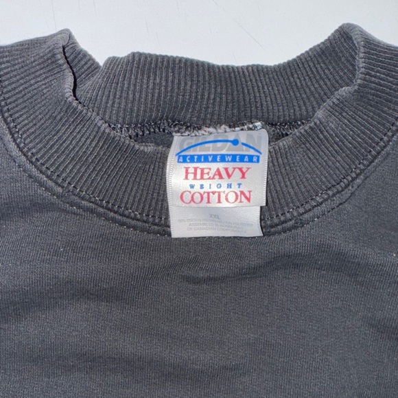 Gildan Blue Bar on a Black Sweatshirt with‎ Cat Eye Graphic - Picture 2 of 6